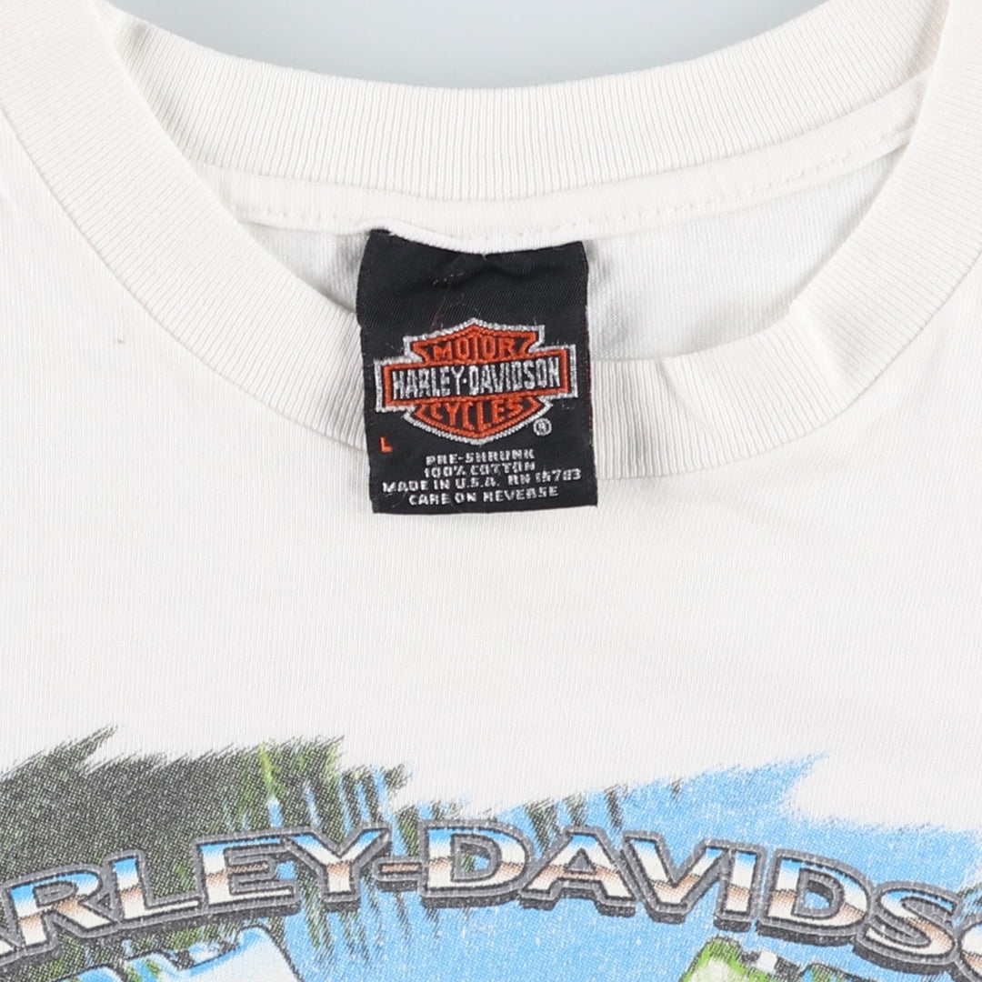 90'S Harley-Davidson Motorcycle Bike T-shirt Made in USA Men's L Vintage cotton white type Vintage Second Hand