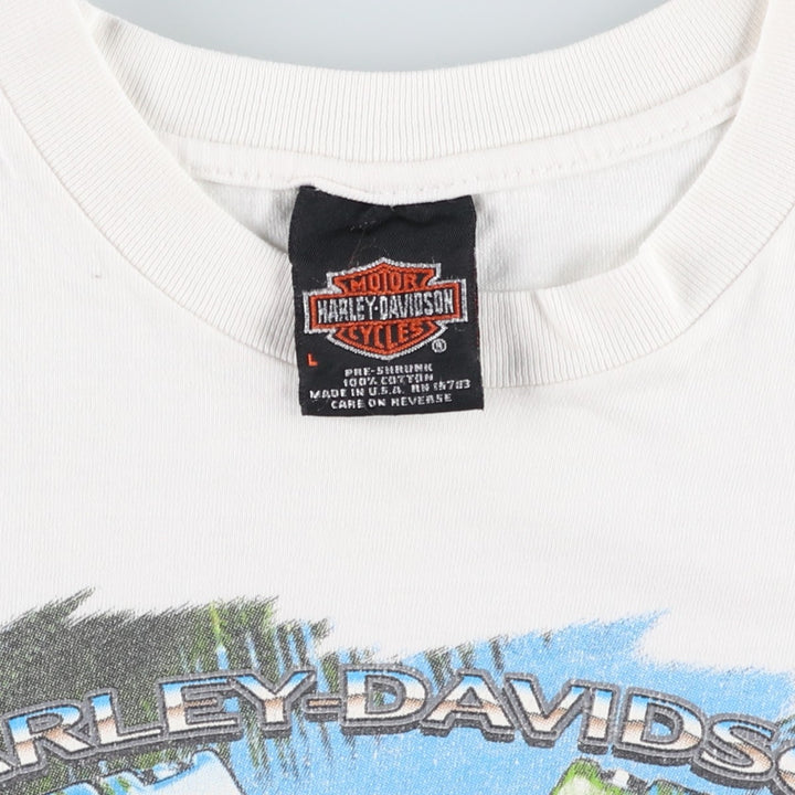 90'S Harley-Davidson Motorcycle Bike T-shirt Made in USA Men's L Vintage cotton white type Vintage Second Hand