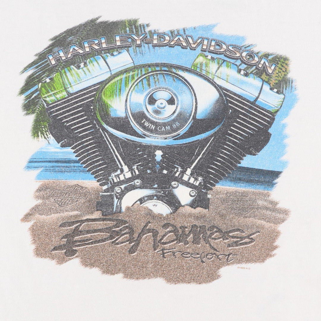 90'S Harley-Davidson Motorcycle Bike T-shirt Made in USA Men's L Vintage cotton white type Vintage Second Hand