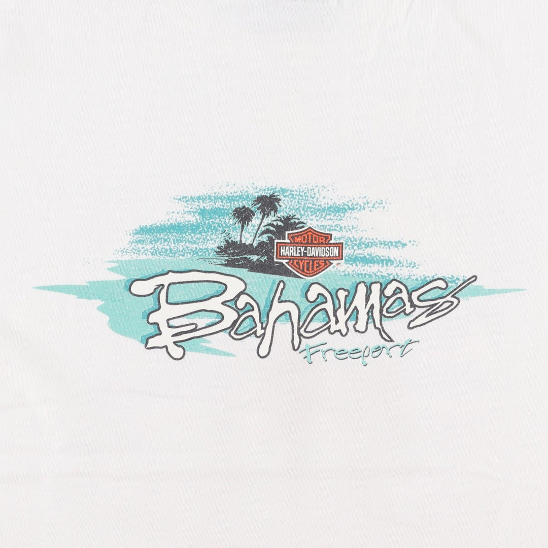 90'S Harley-Davidson Motorcycle Bike T-shirt Made in USA Men's L Vintage cotton white type Vintage Second Hand