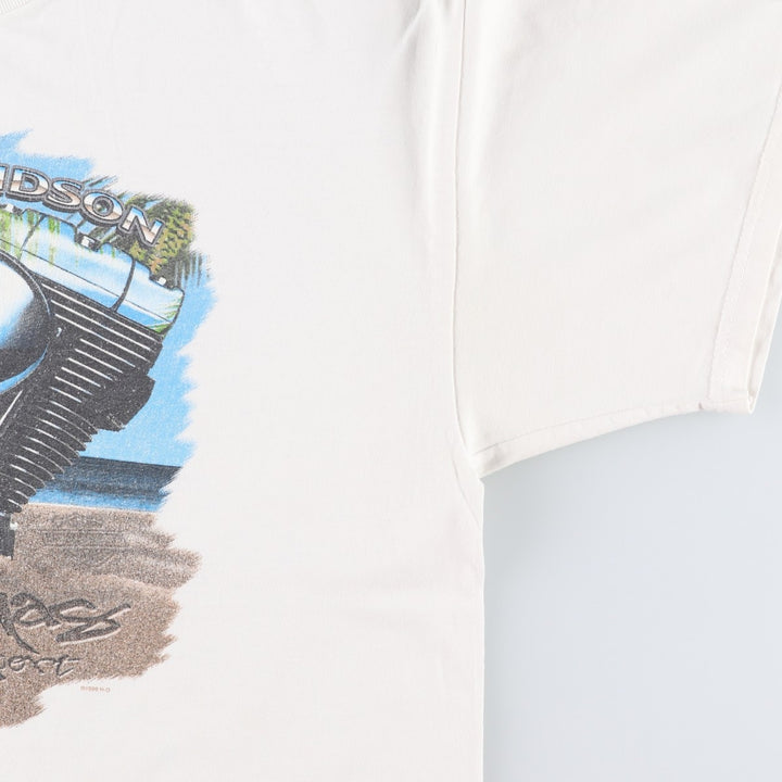 90'S Harley-Davidson Motorcycle Bike T-shirt Made in USA Men's L Vintage cotton white type Vintage Second Hand