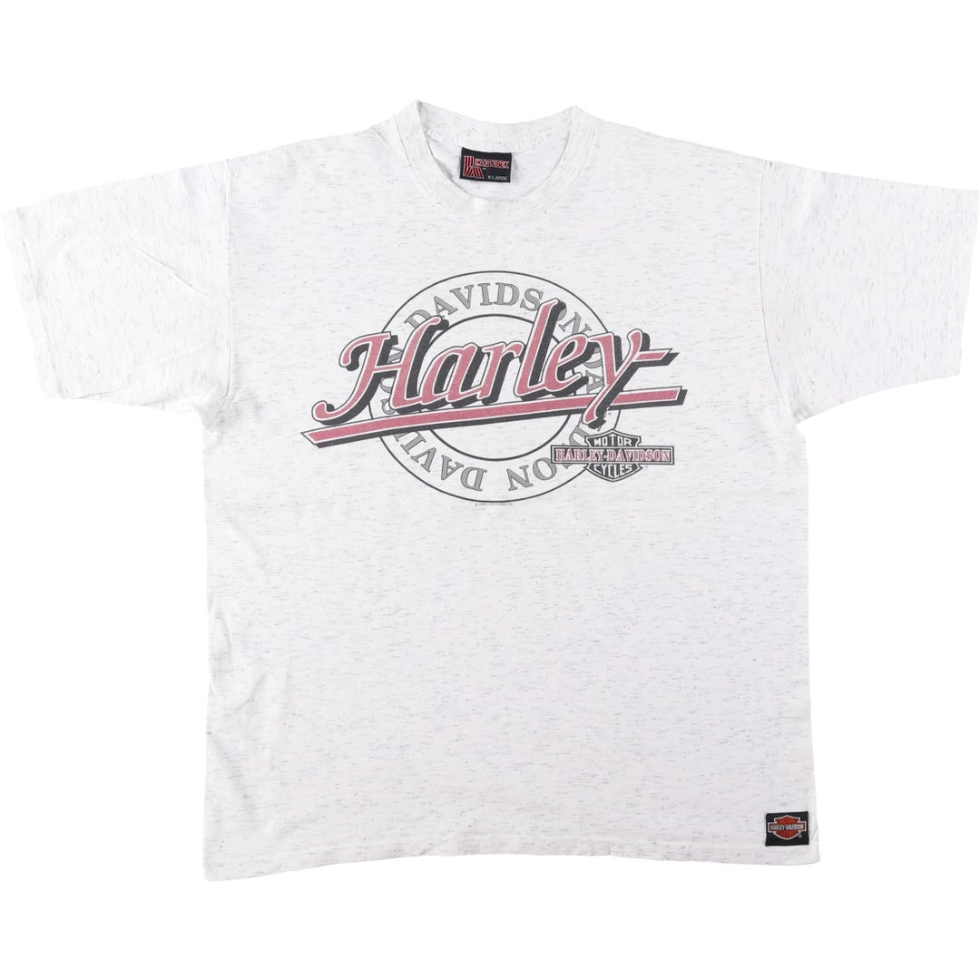 90'S HOLOUBEK Harley-Davidson Snake/Python Pattern Motorcycle T-Shirt, Made in USA, Vintage cotton white type Vintage Second Hand