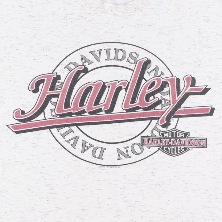 90'S HOLOUBEK Harley-Davidson Snake/Python Pattern Motorcycle T-Shirt, Made in USA, Vintage cotton white type Vintage Second Hand