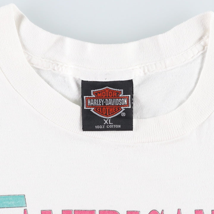 90'S Harley-Davidson Motorcycle Bike T-shirt Made in USA Men's XL Vintage cotton white type Vintage Second Hand