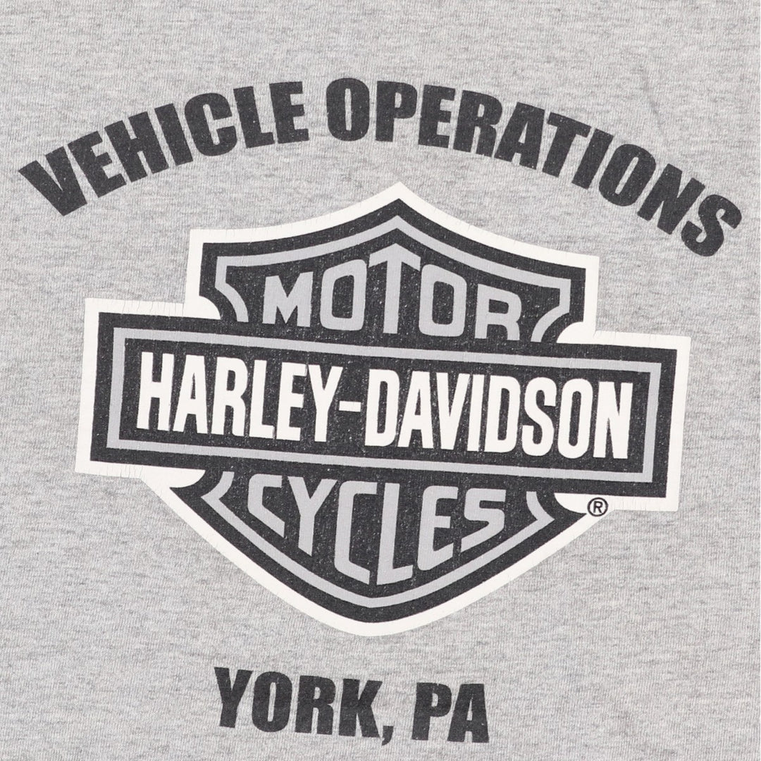 90'S Harley-Davidson Eagle Pattern American Flag Motorcycle T-Shirt, Made in USA, Men's Size M (approx.), Vintage cotton gray type Vintage Second Hand