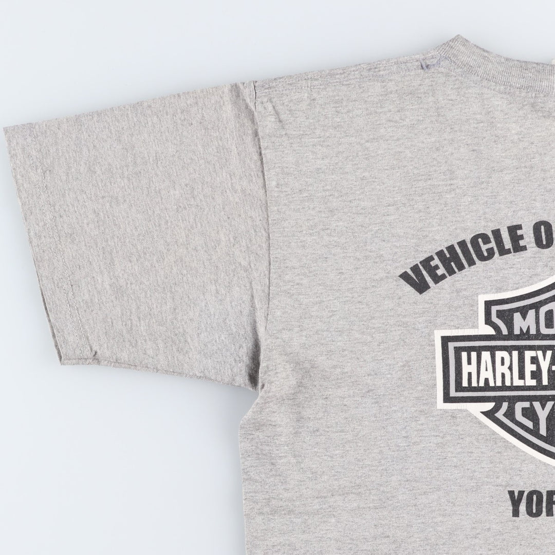 90'S Harley-Davidson Eagle Pattern American Flag Motorcycle T-Shirt, Made in USA, Men's Size M (approx.), Vintage cotton gray type Vintage Second Hand