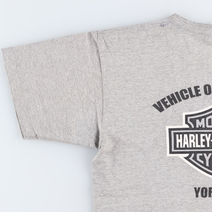 90'S Harley-Davidson Eagle Pattern American Flag Motorcycle T-Shirt, Made in USA, Men's Size M (approx.), Vintage cotton gray type Vintage Second Hand