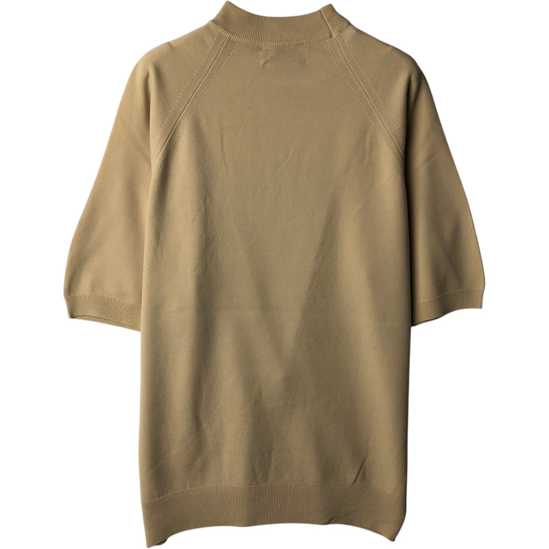 THANE BAN-LON Short-Sleeve Knit Sweater, Made in USA, Men's Size S (Equivalent), Vintage Nylon Beige type Vintage Second Hand