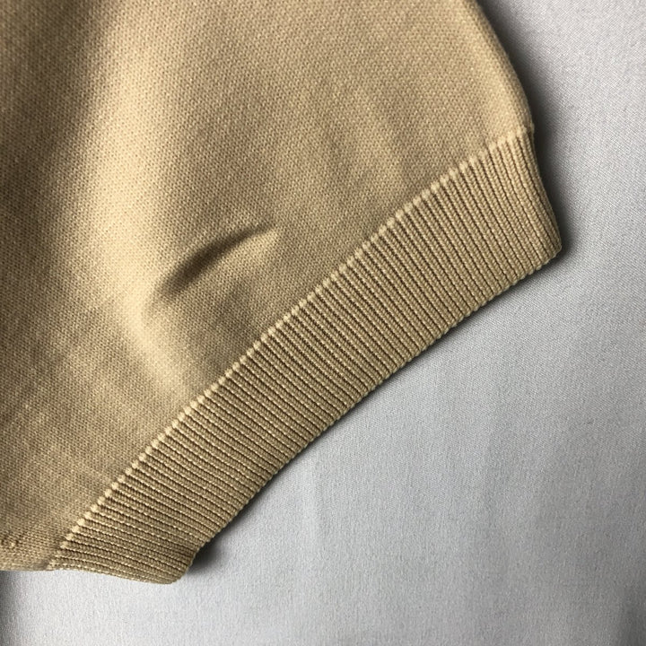 THANE BAN-LON Short-Sleeve Knit Sweater, Made in USA, Men's Size S (Equivalent), Vintage Nylon Beige type Vintage Second Hand
