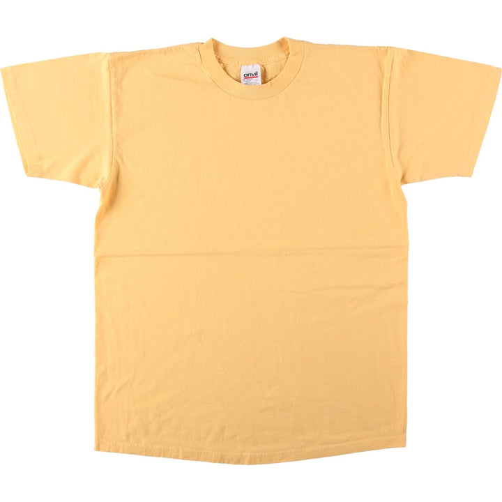90'S Anvil Plain T-Shirt, Men's Size L (Equivalent), Vintage cotton yellow type Vintage Second Hand