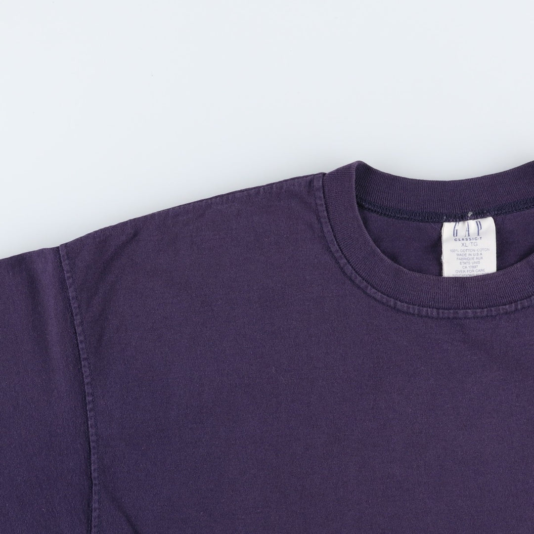 90'S GAP Old Gap Plain T-Shirt Made in USA Men's XL equivalent Vintage cotton Purple type blue-purple Vintage Second Hand