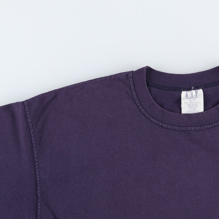 90'S GAP Old Gap Plain T-Shirt Made in USA Men's XL equivalent Vintage cotton Purple type blue-purple Vintage Second Hand