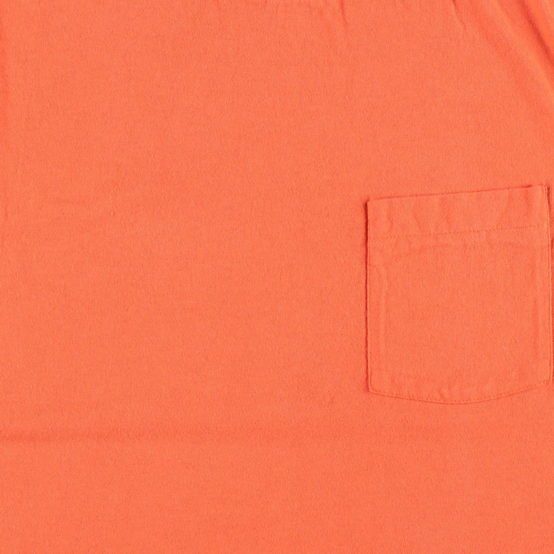 90'S Plain Pocket T-Shirt, Made in USA, Men's Size M (Equivalent), Vintage cotton orange type Vintage Second Hand