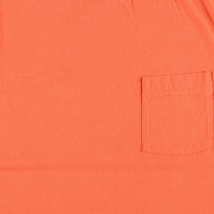 90'S Plain Pocket T-Shirt, Made in USA, Men's Size M (Equivalent), Vintage cotton orange type Vintage Second Hand