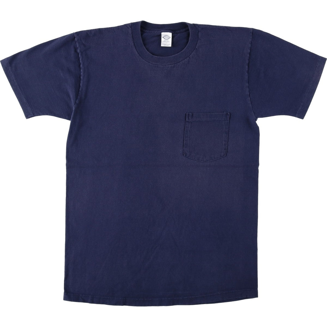90'S Town Craft Plain Pocket T-Shirt, Made in USA, Men's Size L (Equivalent), Vintage cotton navy blue type Vintage Second Hand