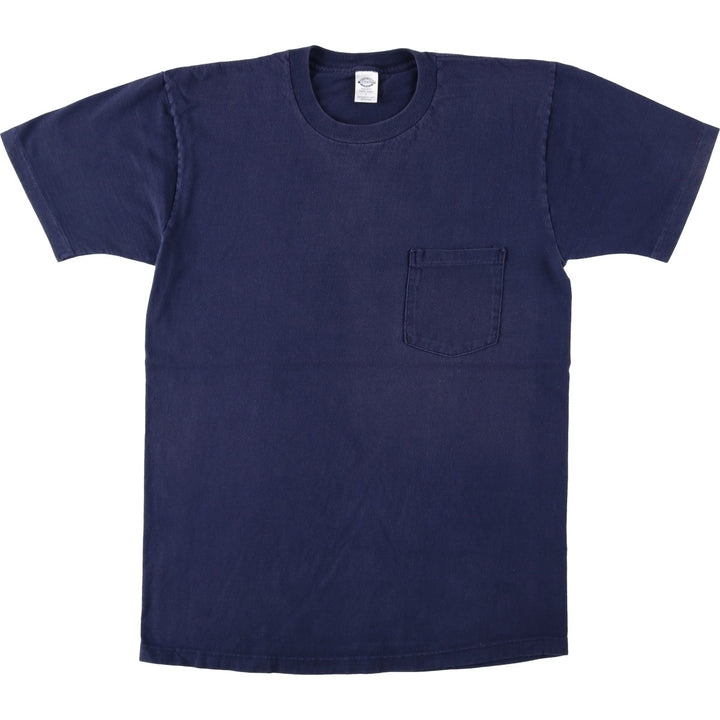90'S Town Craft Plain Pocket T-Shirt, Made in USA, Men's Size L (Equivalent), Vintage cotton navy blue type Vintage Second Hand