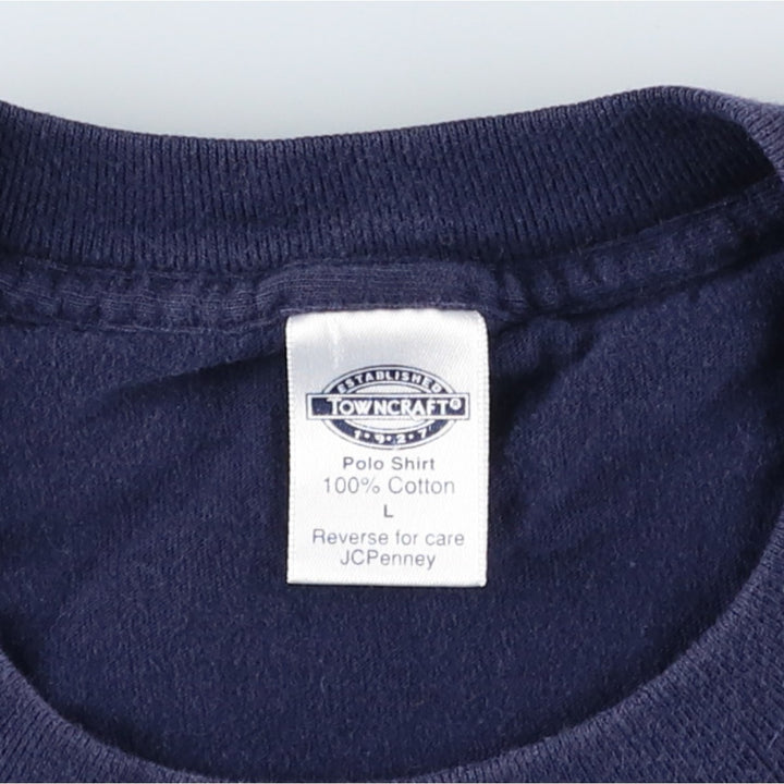 90'S Town Craft Plain Pocket T-Shirt, Made in USA, Men's Size L (Equivalent), Vintage cotton navy blue type Vintage Second Hand