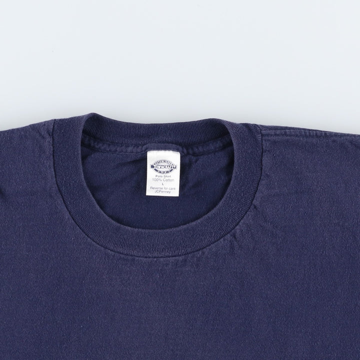 90'S Town Craft Plain Pocket T-Shirt, Made in USA, Men's Size L (Equivalent), Vintage cotton navy blue type Vintage Second Hand
