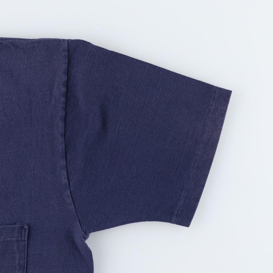 90'S Town Craft Plain Pocket T-Shirt, Made in USA, Men's Size L (Equivalent), Vintage cotton navy blue type Vintage Second Hand