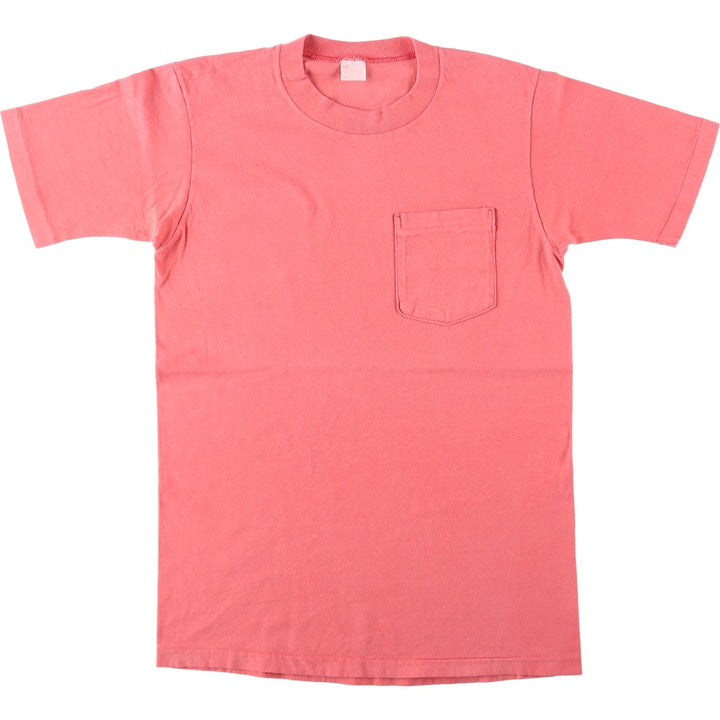 90'S JCPenney Plain Pocket T-Shirt, Made in USA, Men's Size M (Equivalent), Vintage cotton pink type Vintage Second Hand