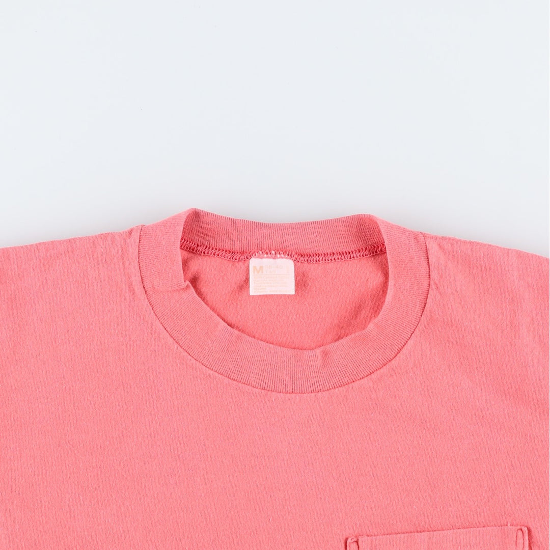 90'S JCPenney Plain Pocket T-Shirt, Made in USA, Men's Size M (Equivalent), Vintage cotton pink type Vintage Second Hand