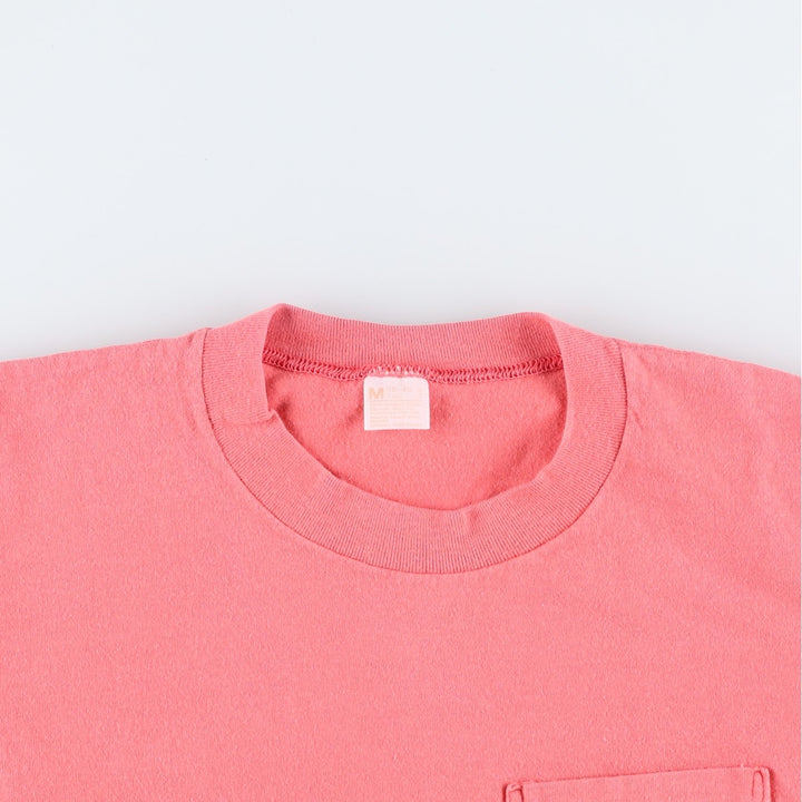 90'S JCPenney Plain Pocket T-Shirt, Made in USA, Men's Size M (Equivalent), Vintage cotton pink type Vintage Second Hand