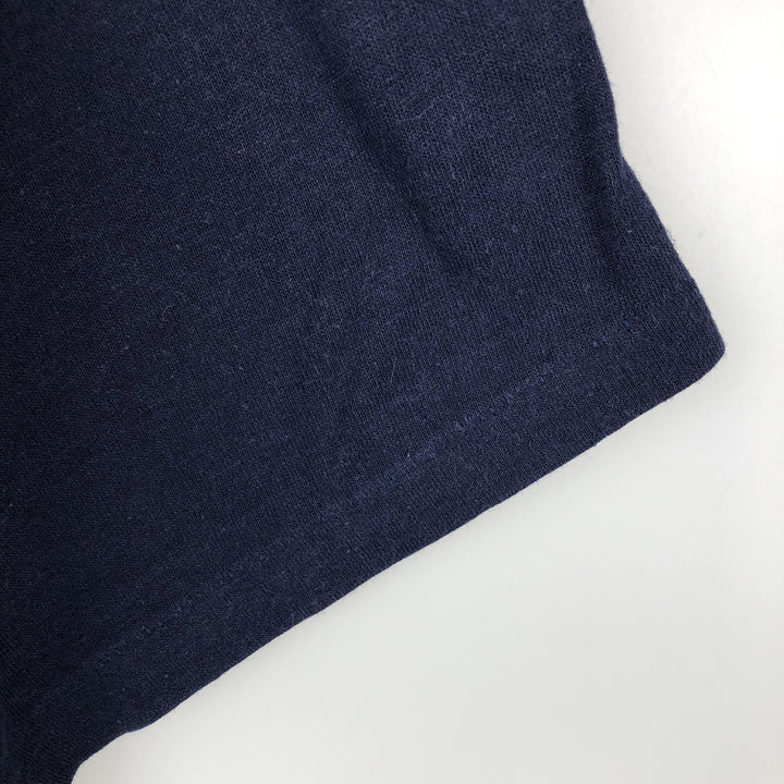 80'S 5050 Plain Pocket T-Shirt, Made in USA, Men's XL equivalent, Vintage polyester navy blue type Vintage Second Hand