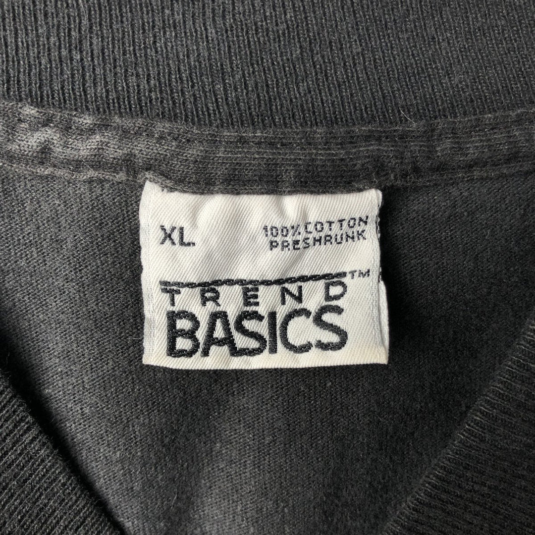 90'S TREND BASICS Plain Pocket T-Shirt, Made in USA, Men's XL equivalent, Vintage cotton black type Vintage Second Hand