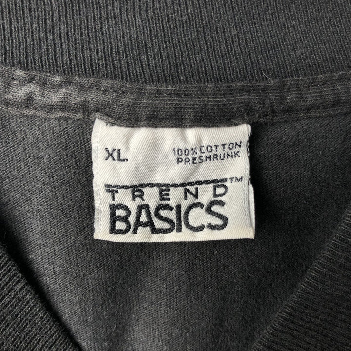 90'S TREND BASICS Plain Pocket T-Shirt, Made in USA, Men's XL equivalent, Vintage cotton black type Vintage Second Hand