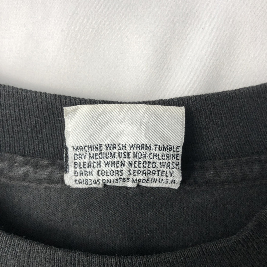90'S TREND BASICS Plain Pocket T-Shirt, Made in USA, Men's XL equivalent, Vintage cotton black type Vintage Second Hand