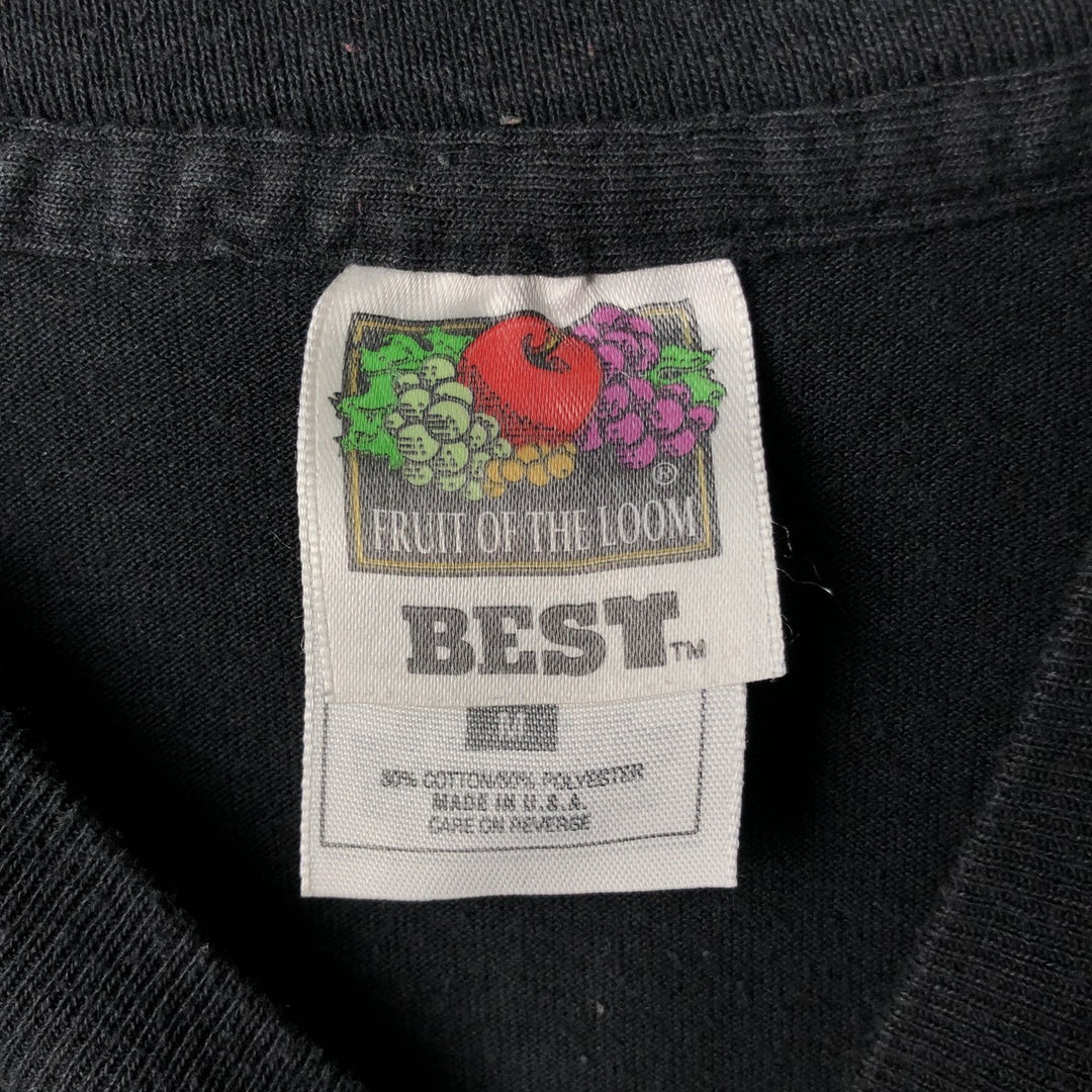 90'S Fruit of the Loom plain T-shirt, made in the USA, men's size M, vintage cotton black type Vintage Second Hand