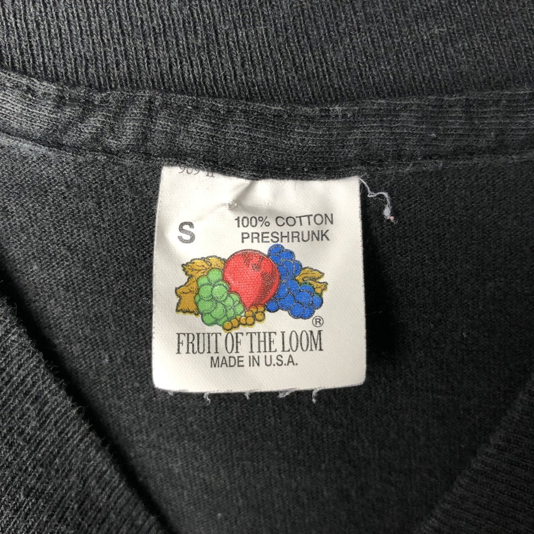 90'S Fruit of the Loom Plain Pocket T-Shirt, Made in USA, Men's Size S (Equivalent), Vintage cotton black type Vintage Second Hand