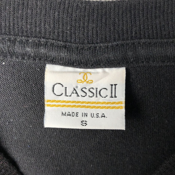 CLASSIC2 Plain Pocket T-Shirt, Made in USA, Men's Size S (Equivalent), Vintage polyester black type Vintage Second Hand