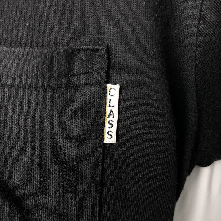 CLASSIC2 Plain Pocket T-Shirt, Made in USA, Men's Size S (Equivalent), Vintage polyester black type Vintage Second Hand