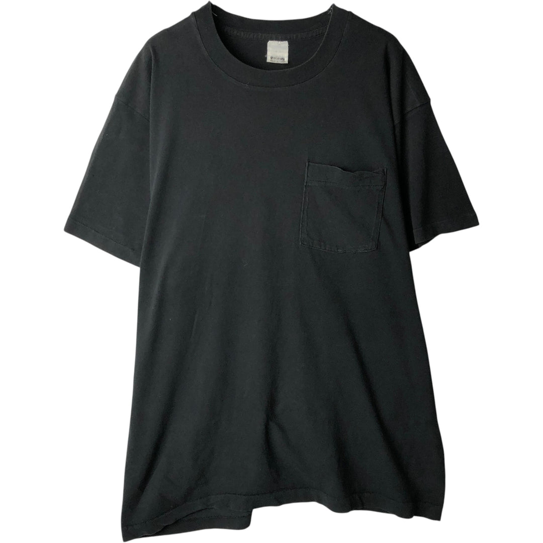 ~90'S Fruit of the Loom Plain Pocket T-Shirt, Men's Size L (Equivalent), Vintage unclear black type Vintage Second Hand
