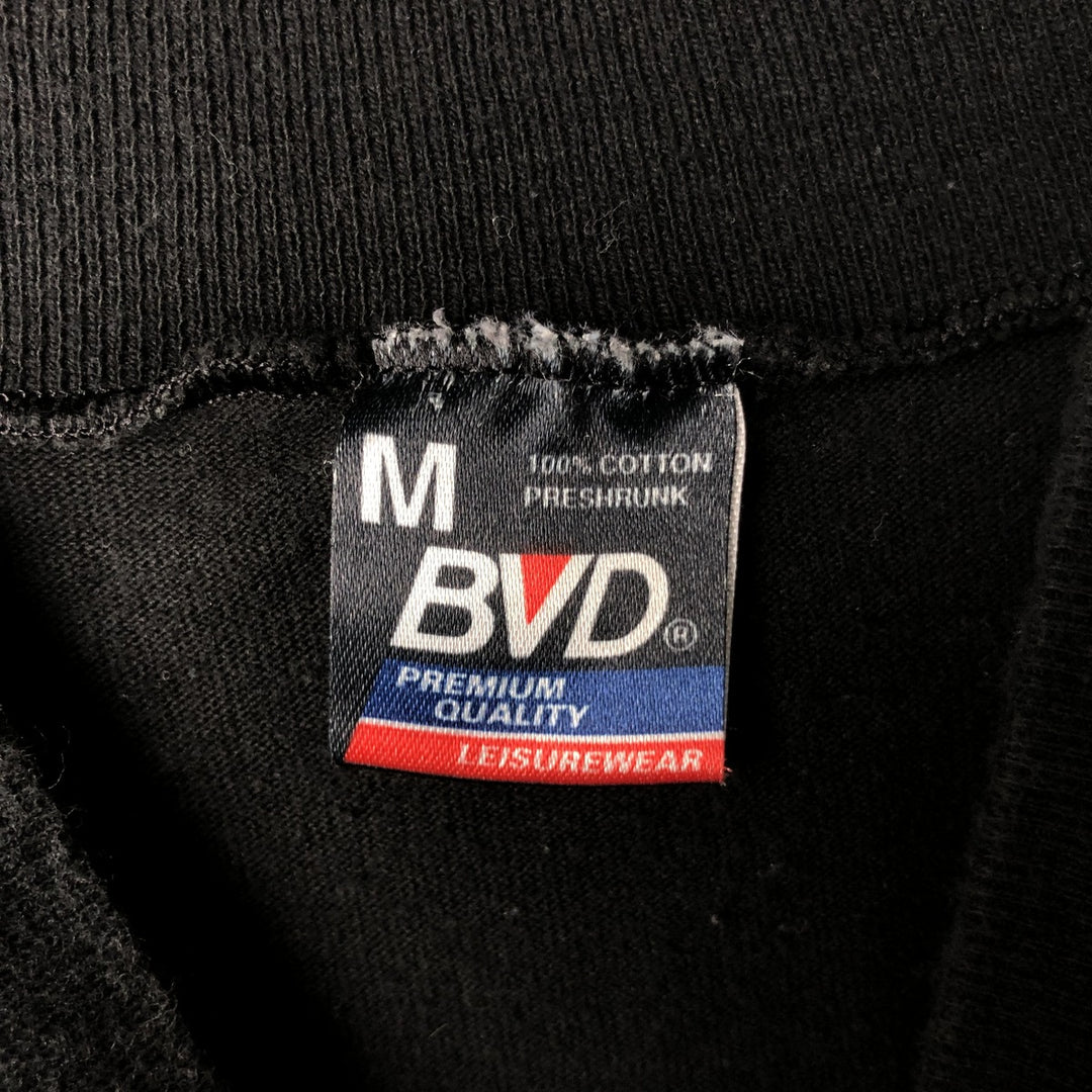 90'S BVD Mock Neck Plain T-Shirt, Made in USA, Men's Size M (Equivalent), Vintage cotton black type Vintage Second Hand