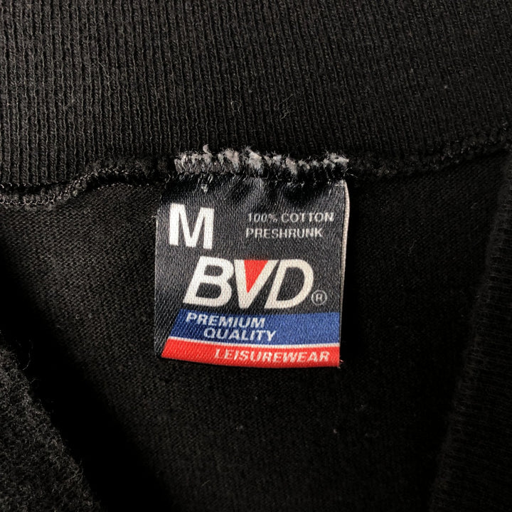 90'S BVD Mock Neck Plain T-Shirt, Made in USA, Men's Size M (Equivalent), Vintage cotton black type Vintage Second Hand