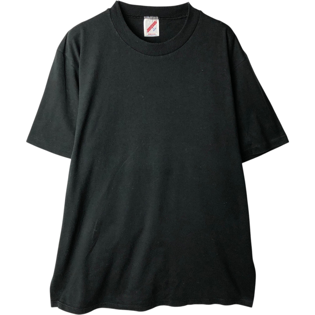 80s-90'S Jerzees plain t-shirt, made in USA, men's size L equivalent, vintage. cotton black type Vintage Second Hand