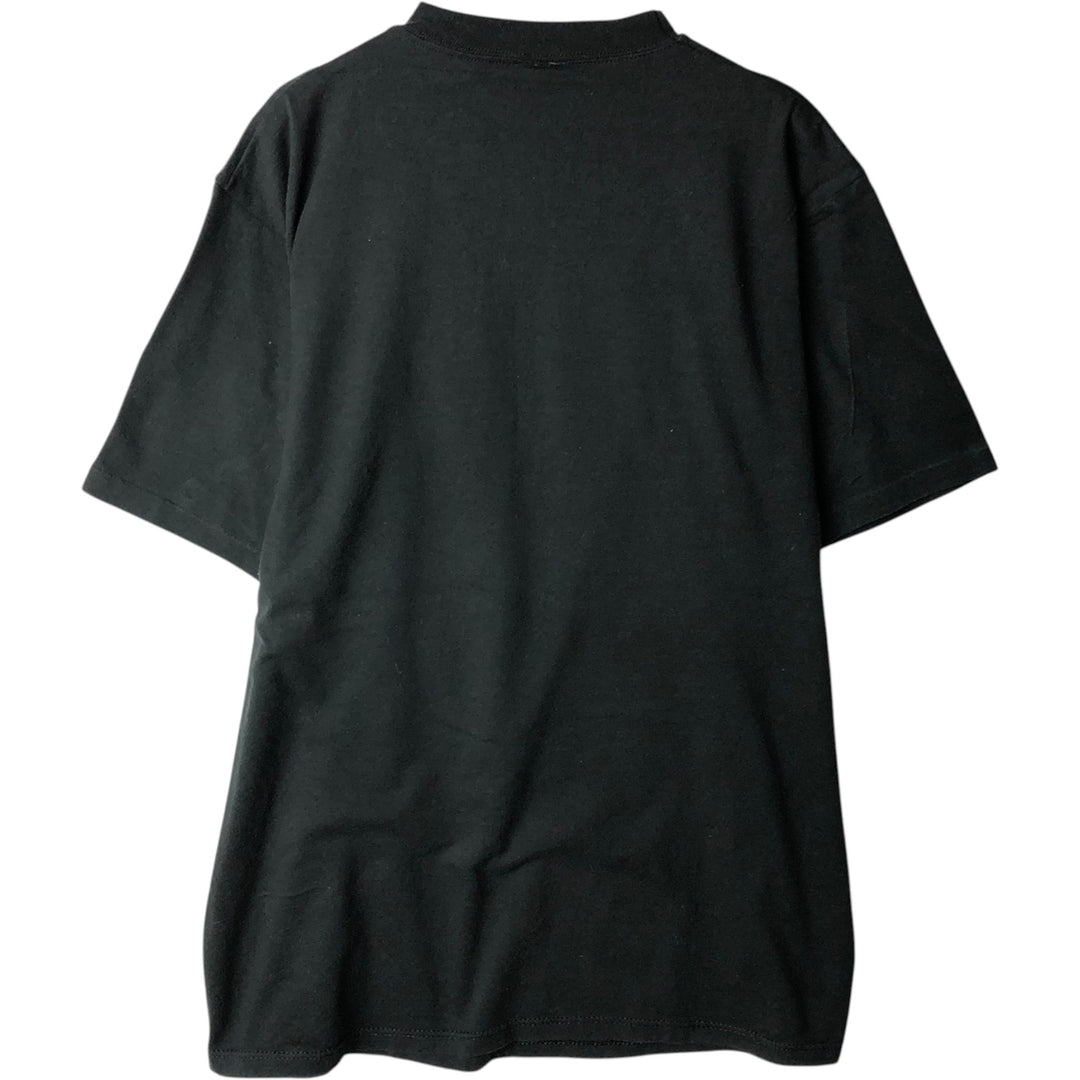 80s-90'S Jerzees plain t-shirt, made in USA, men's size L equivalent, vintage. cotton black type Vintage Second Hand