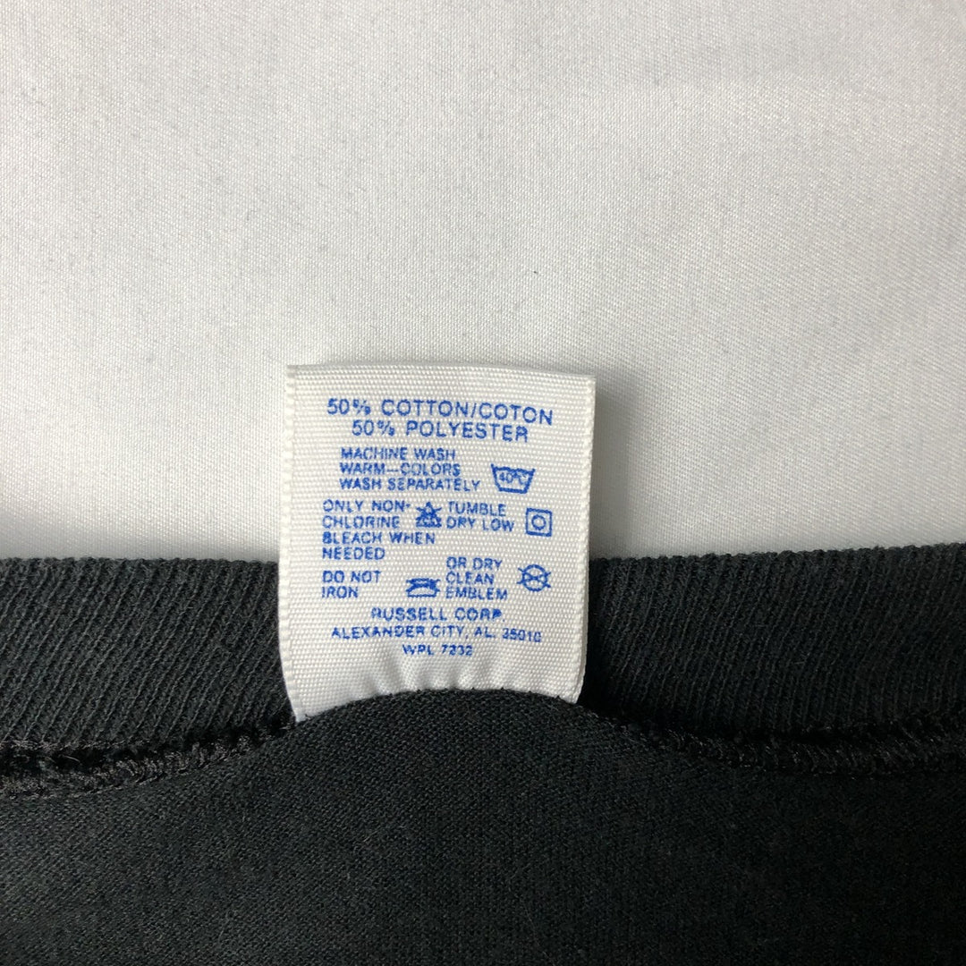 80s-90'S Jerzees plain t-shirt, made in USA, men's size L equivalent, vintage. cotton black type Vintage Second Hand