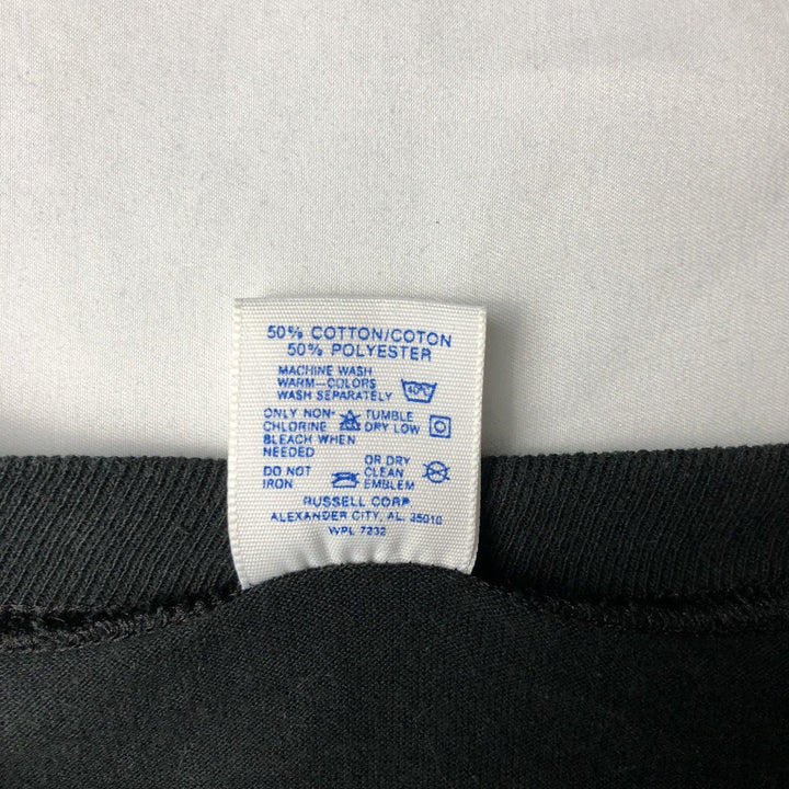 80s-90'S Jerzees plain t-shirt, made in USA, men's size L equivalent, vintage. cotton black type Vintage Second Hand