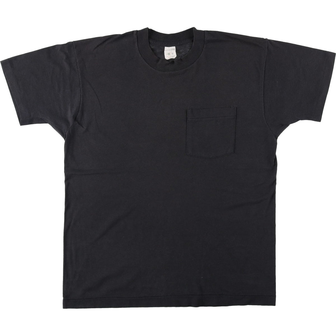 90'S Fruit of the Loom GOLDENBLEND Plain Pocket T-Shirt, Made in USA, Men's XL equivalent, Vintage cotton black type Vintage Second Hand