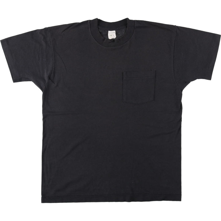 90'S Fruit of the Loom GOLDENBLEND Plain Pocket T-Shirt, Made in USA, Men's XL equivalent, Vintage cotton black type Vintage Second Hand