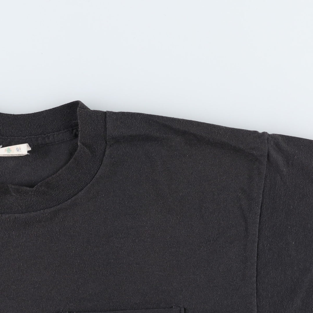 90'S Fruit of the Loom GOLDENBLEND Plain Pocket T-Shirt, Made in USA, Men's XL equivalent, Vintage cotton black type Vintage Second Hand
