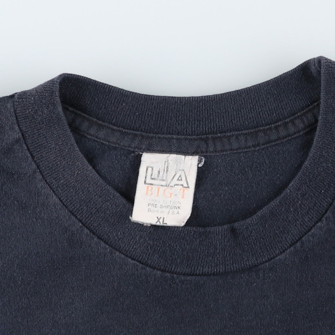90'S LA BIG T Plain T-Shirt Made in USA Men's XL equivalent Vintage cotton black type Vintage Second Hand