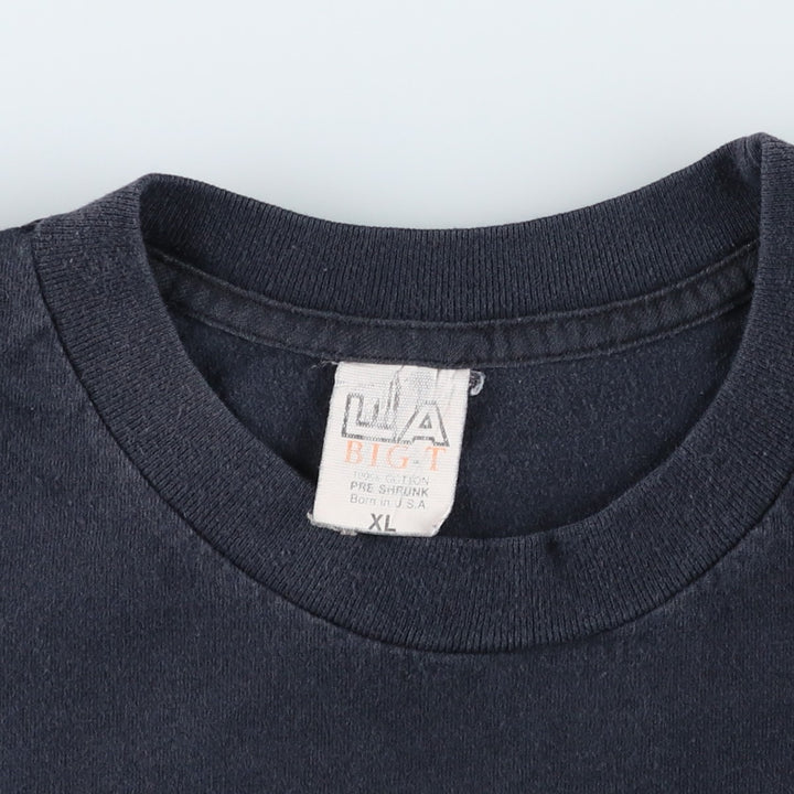 90'S LA BIG T Plain T-Shirt Made in USA Men's XL equivalent Vintage cotton black type Vintage Second Hand