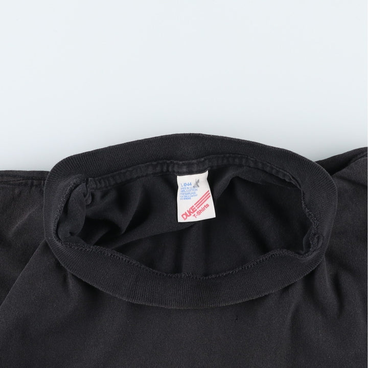 80s-90'S DUKE Plain T-Shirt, Made in USA, Men's Size L (Equivalent), Vintage cotton black type Vintage Second Hand