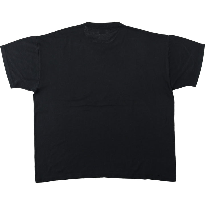 90'S Russell Athletic Plain T-Shirt, Made in USA, Men's XL equivalent, Vintage polyester black type Vintage Second Hand