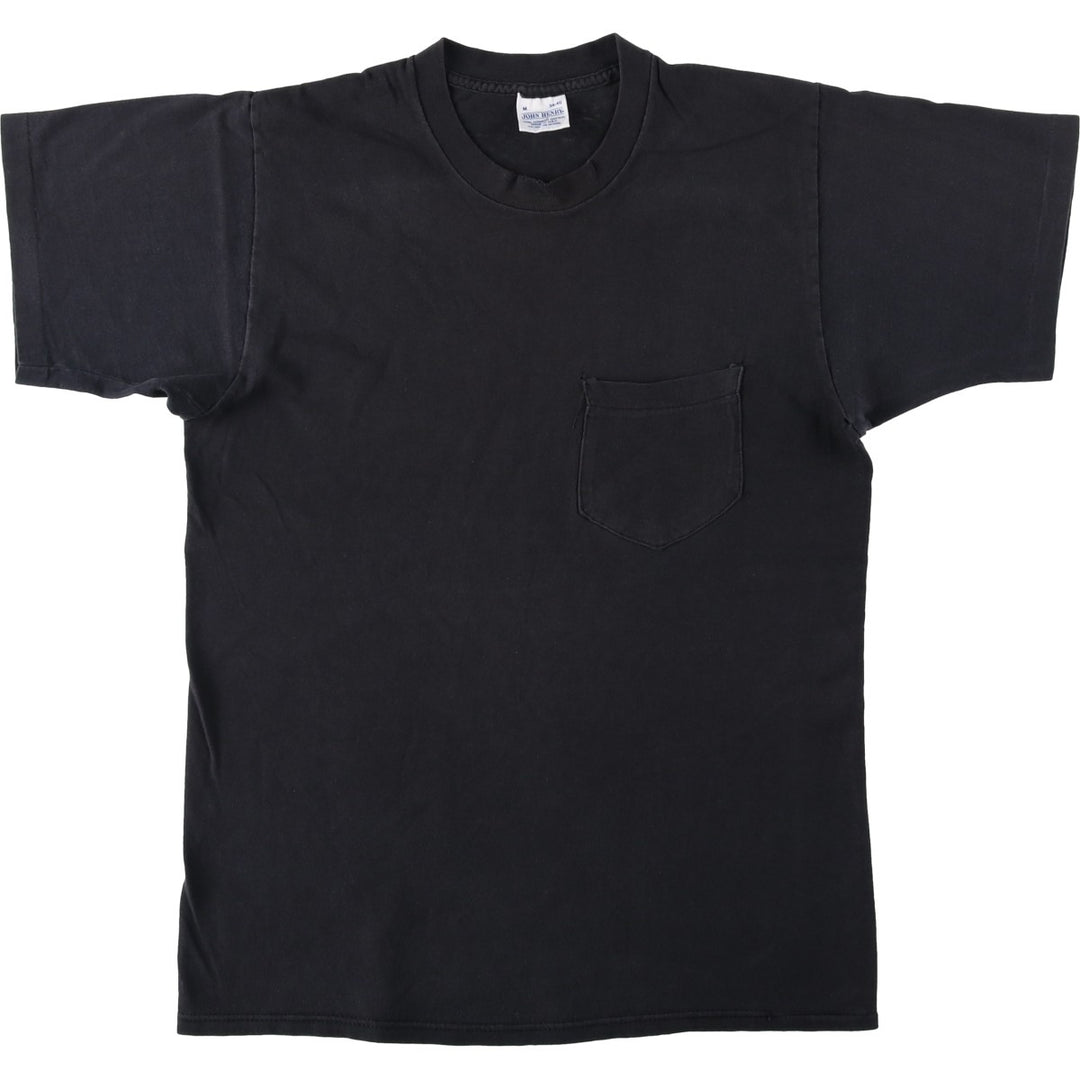 90'S JOHN HENRY plain pocket t-shirt, made in USA, men's size M equivalent, vintage. cotton black type Vintage Second Hand