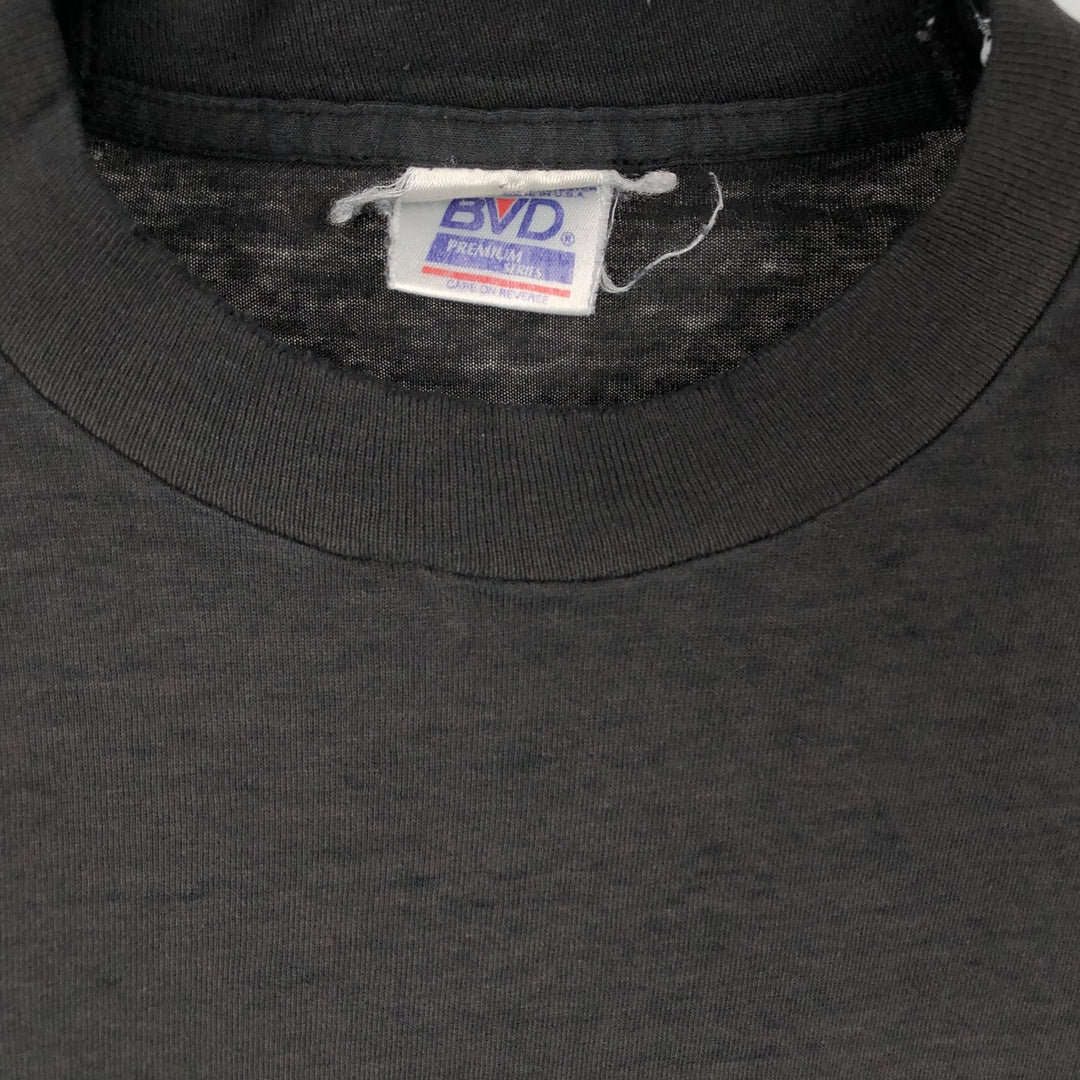 80s-90'S BVD Plain Pocket T-Shirt, Made in USA, Men's Size M (Equivalent), Vintage cotton Charcoal Vintage Second Hand